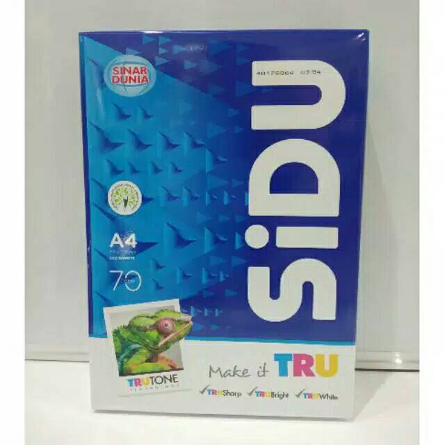 

HVS A4 70 gsm SIDU (Sinar Dunia) 1 Rim isi 500 lembar