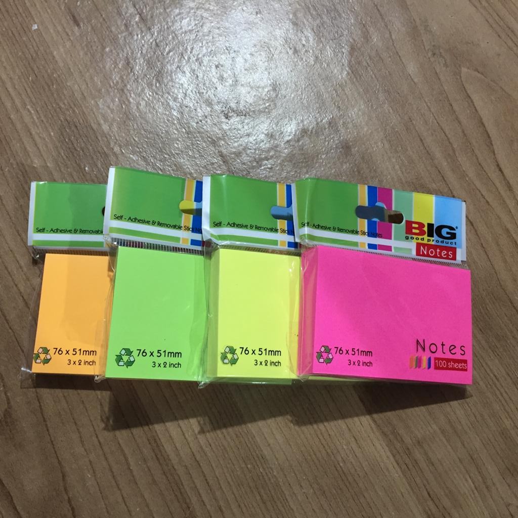

Sticky Notes BIG 76 x 51mm (1 Warna) 100 Sheets