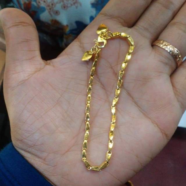 Gelang padi ukuran 1 suku lapis emas 24k