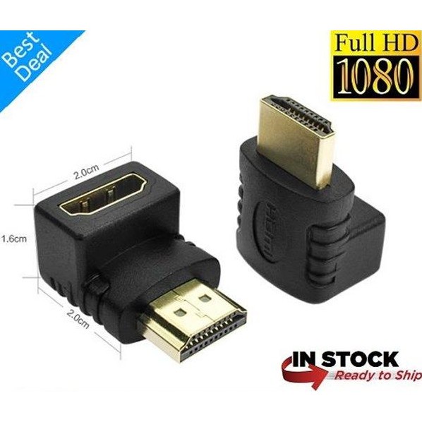 SAMBUNGAN HDMI L - Socket HDMI Female to Jack HDMI Male - di Dinding Bracket TV