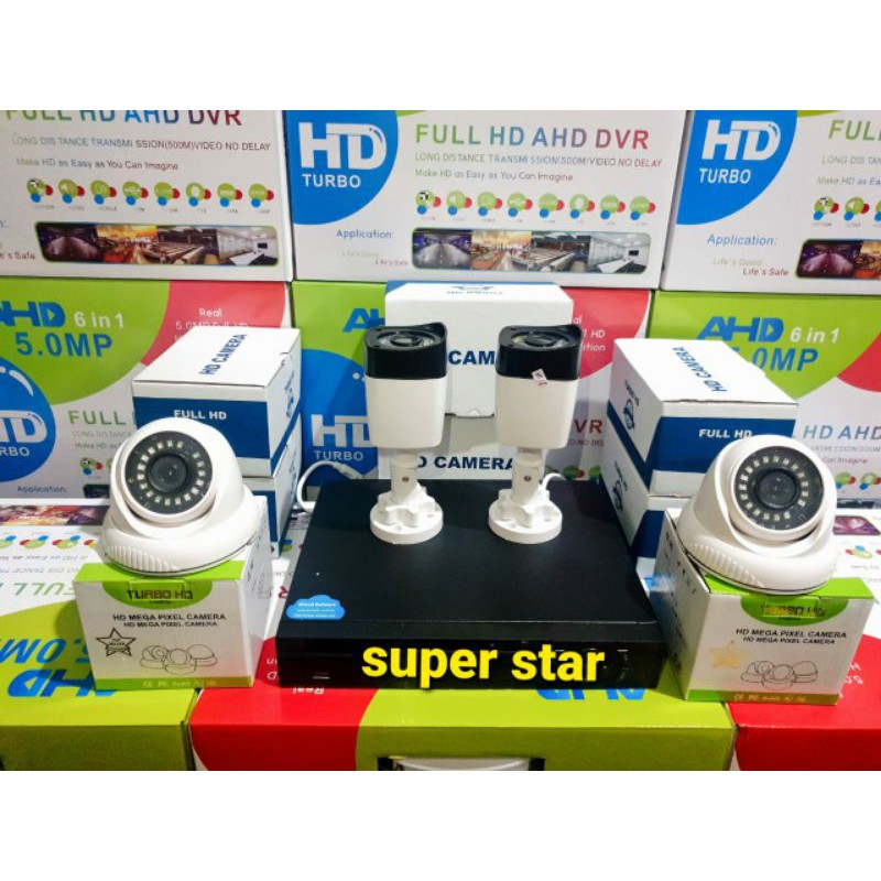 Paket cctv 4 chanel 4 camera lensa 5mp 1080p full hd ir sony lengkap siap pasang