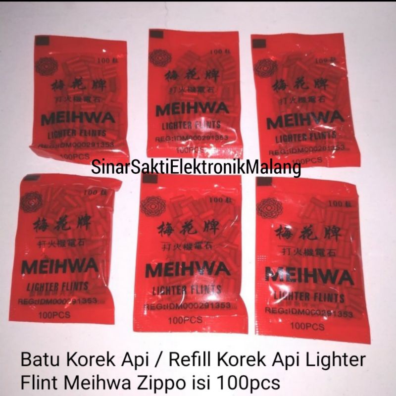 Batu Korek Api / Refill Korek Api Lighter Flint Meihwa Zippo isi 100pcs