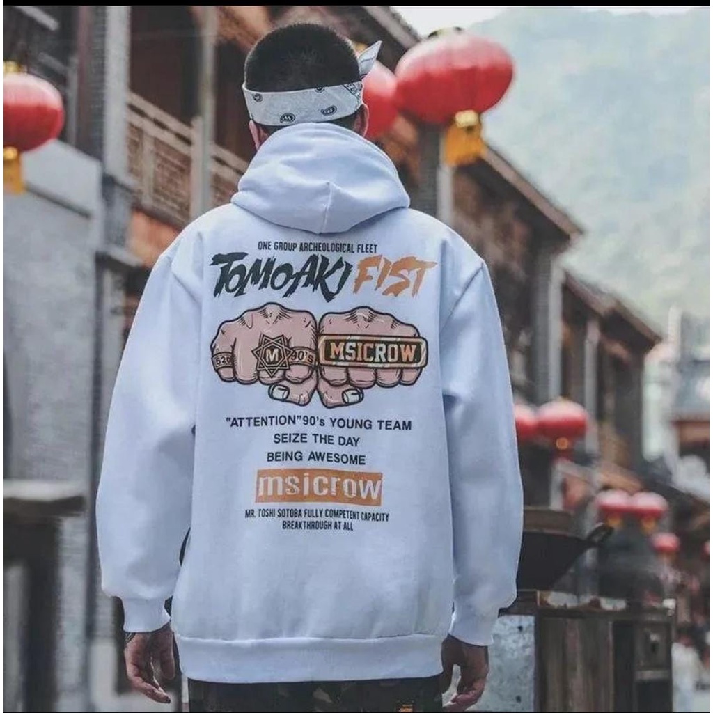 TOMOKI FIST HOODIE  PRIA SIZE M - XXL - JUMPER TEBAL PREMIUM