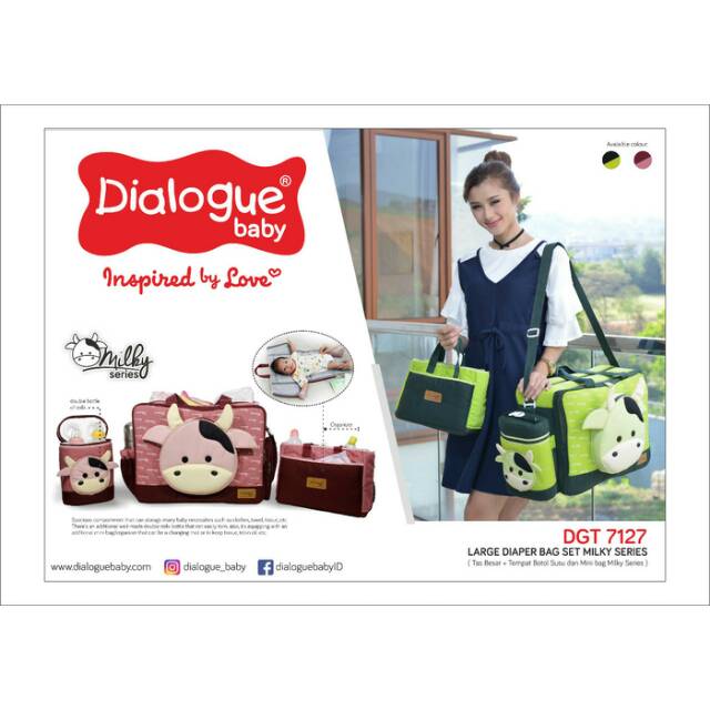Tas bayi dialogue milky series ukuran besar warna hijau