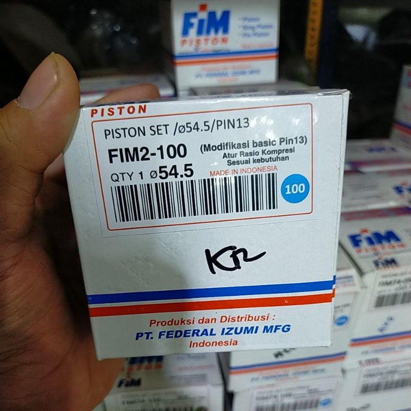 PISTON SEHER KIT FIM 2 BORR UP DOME MENTAH 53,5 54 54,5 55 55,25 MM PIN 13 JUPITER VEGA BEAT SCOOPY-Os 100 ( 54,5mm)