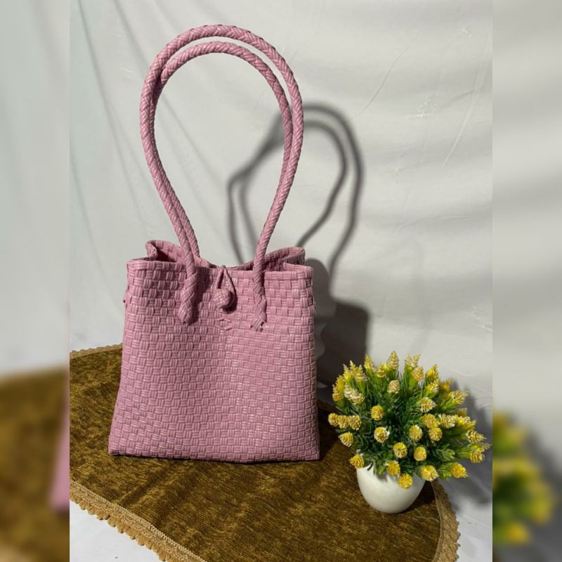 Tote Bag Jali Pastel Premium Pink Dof size L