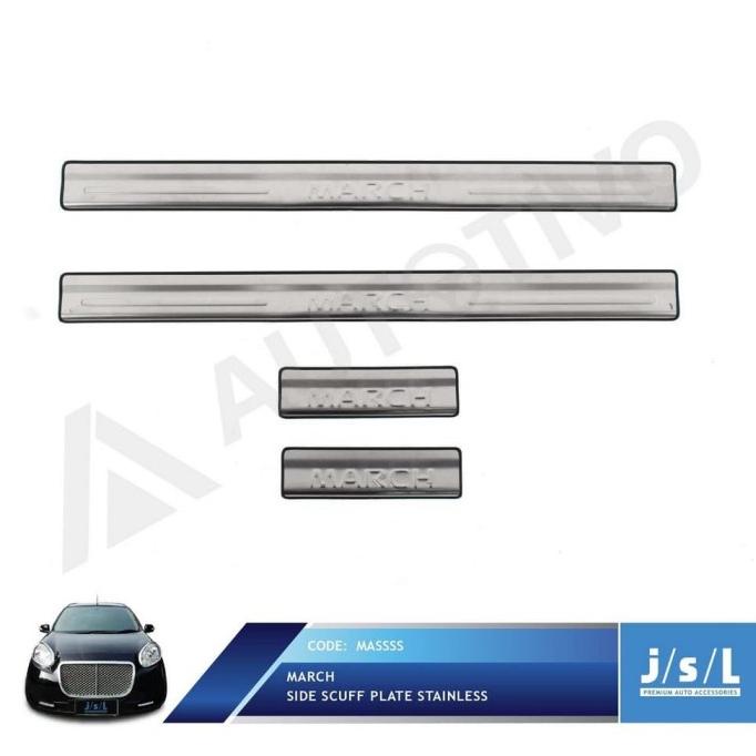 JSL Sillplate Samping Nissan March Stainless Pijakan Kaki Samping AUTOT11 dijamin
