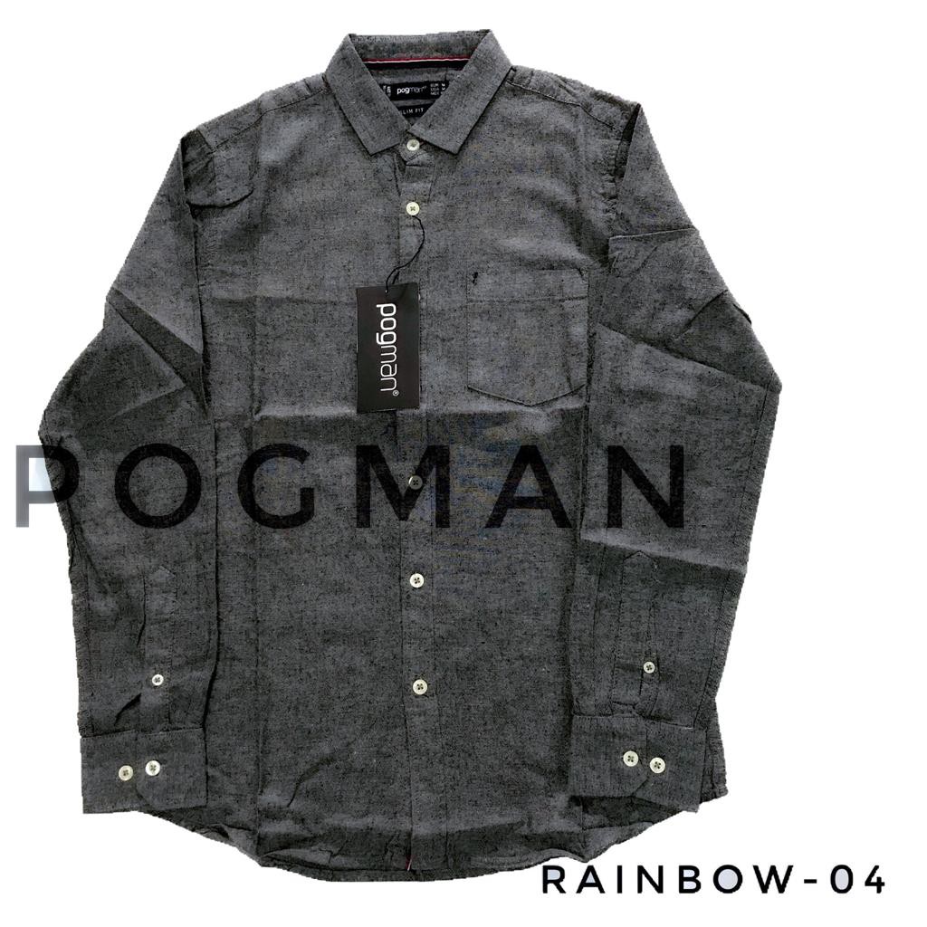 Kemeja Polos Lengan Panjang premium pogman bermotif rainbow