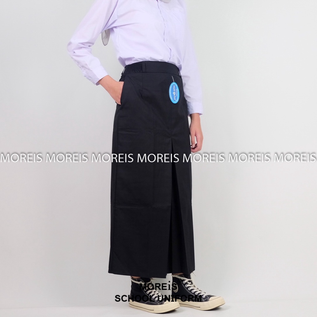 Seragam Rok Span Panjang Hitam Bahan Famatex