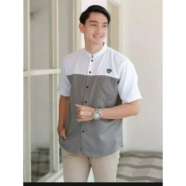 Baju koko kurta pria dewasa lengan pendek bahan premium terbaru