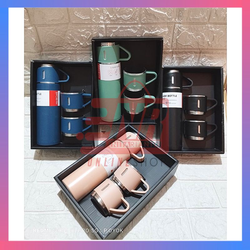 Termos Sultan Vacuum Flask Set Botol Minum Cangkir Premium 500ml Panas Dingin / Termos Set + Gelas / Termos Set Cangkir