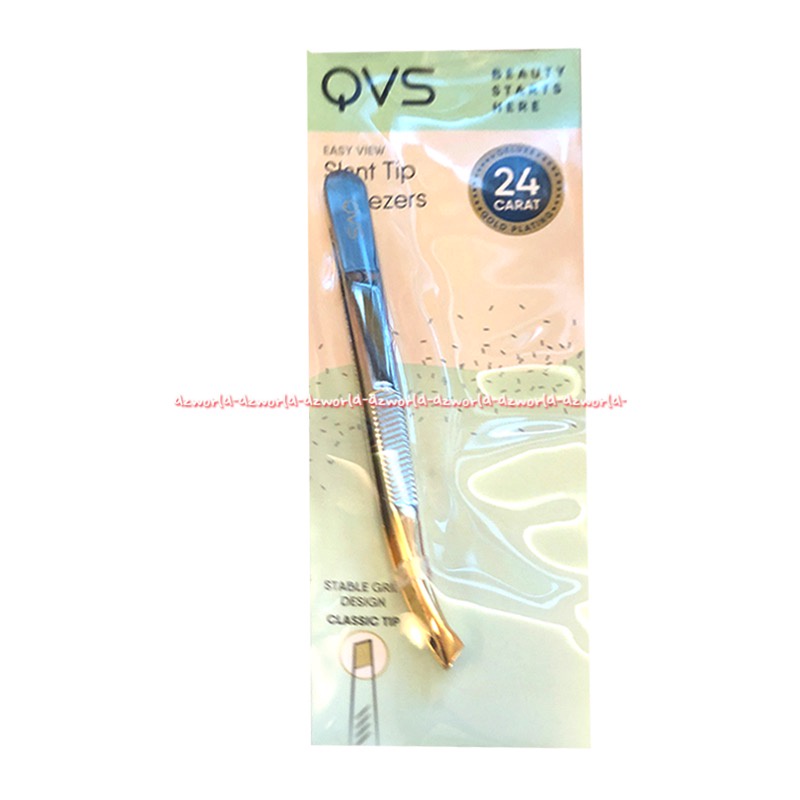 Qvs Slent Tweezer Easy View Tip 24Carat Pingset Cabut Bulu Bahan Stainless Steel Gold Qveest Twee Zer