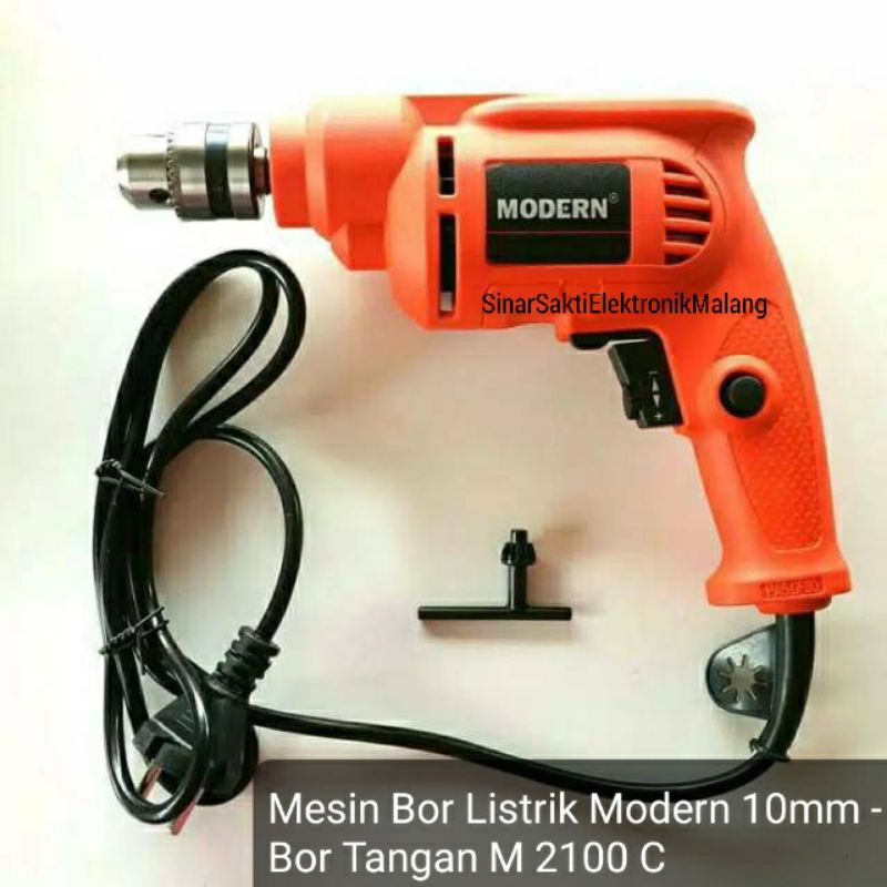 Mesin Bor Listrik Modern 10mm Murah / Bor Tangan M 2100 C M2100 M2100C 2 Arah Malang Garansi