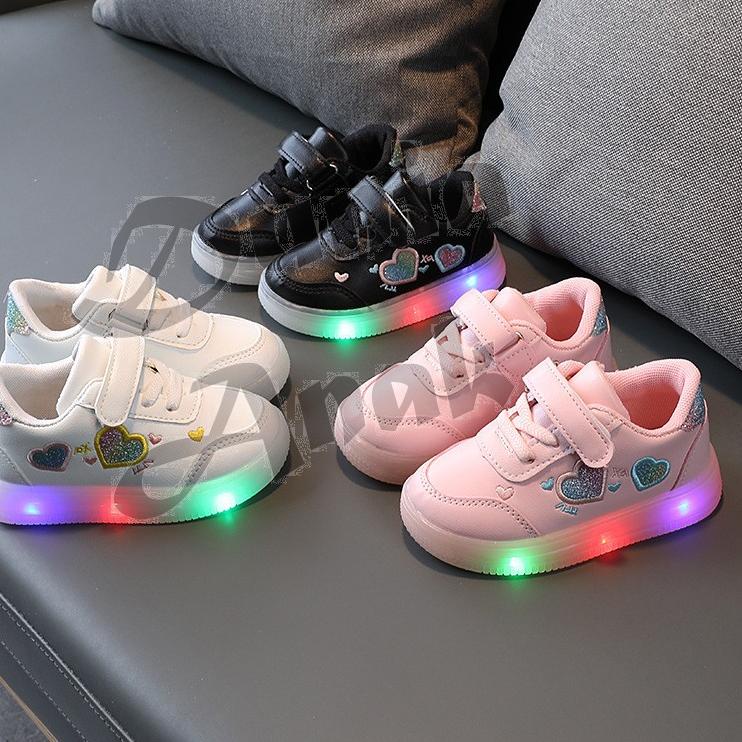 Terbaru.. SNEAKER LED ANAK PEREMPUAN / SEPATU LAMPU ANAK PEREMPUAN / SEPATU ANAK IMPORT / SEPATU ANA