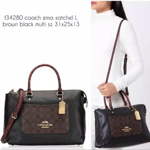 coach emma satchel black