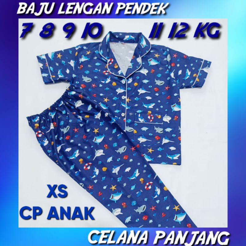 Piyama anak motif baby shark