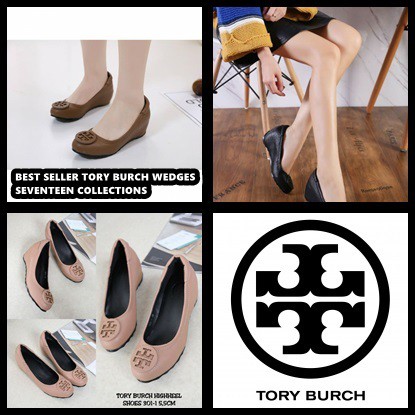 BEST SELLER  TORY BURCH WEDGES SHOES 301-1||Sepatu Wanita Cantik|Sepatu Import