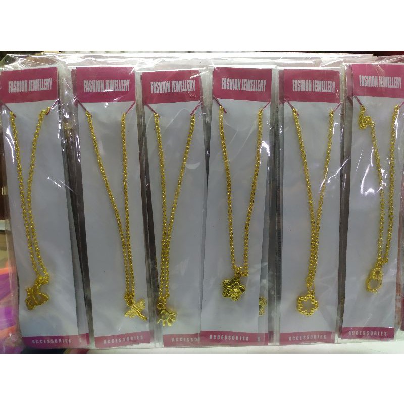 (144pcs) Kalung emas / kalung rante anak / kalung metal emas