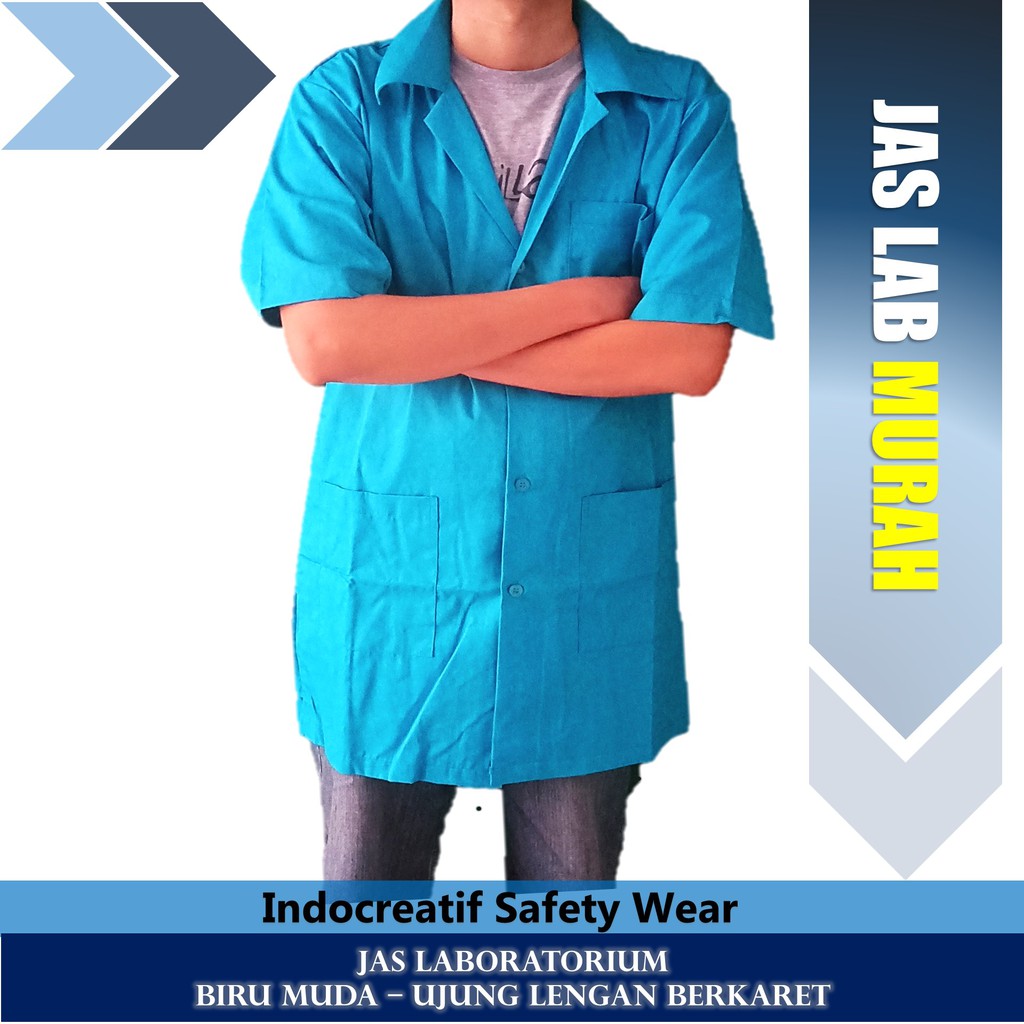Jas Baju Lab Laboratorium Lengan Pendek Warna Tosca Farmasi Dokter Perawat Kedokteran Murah Malang