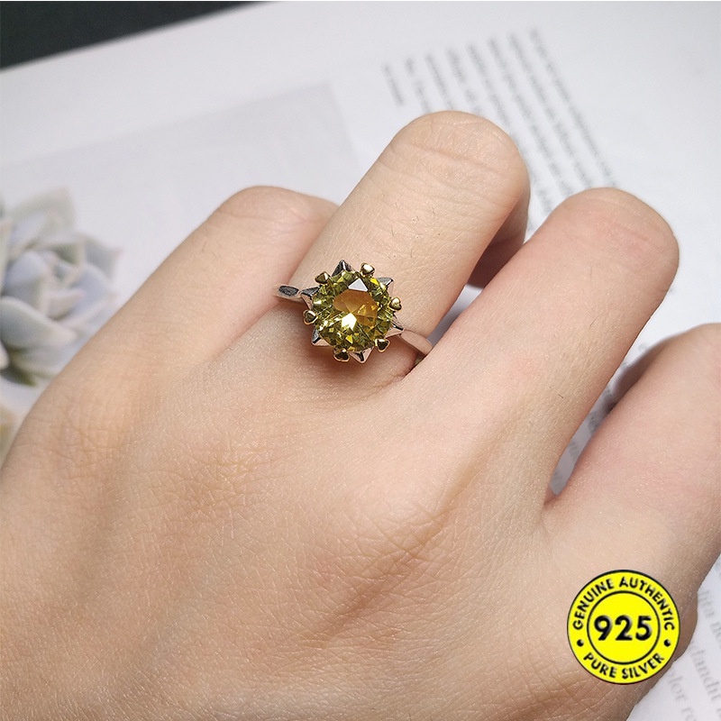 Pt950 Cincin Model Terbuka Desain Delapan Hati Hias Berlian Warna Kuning Untuk Wanita