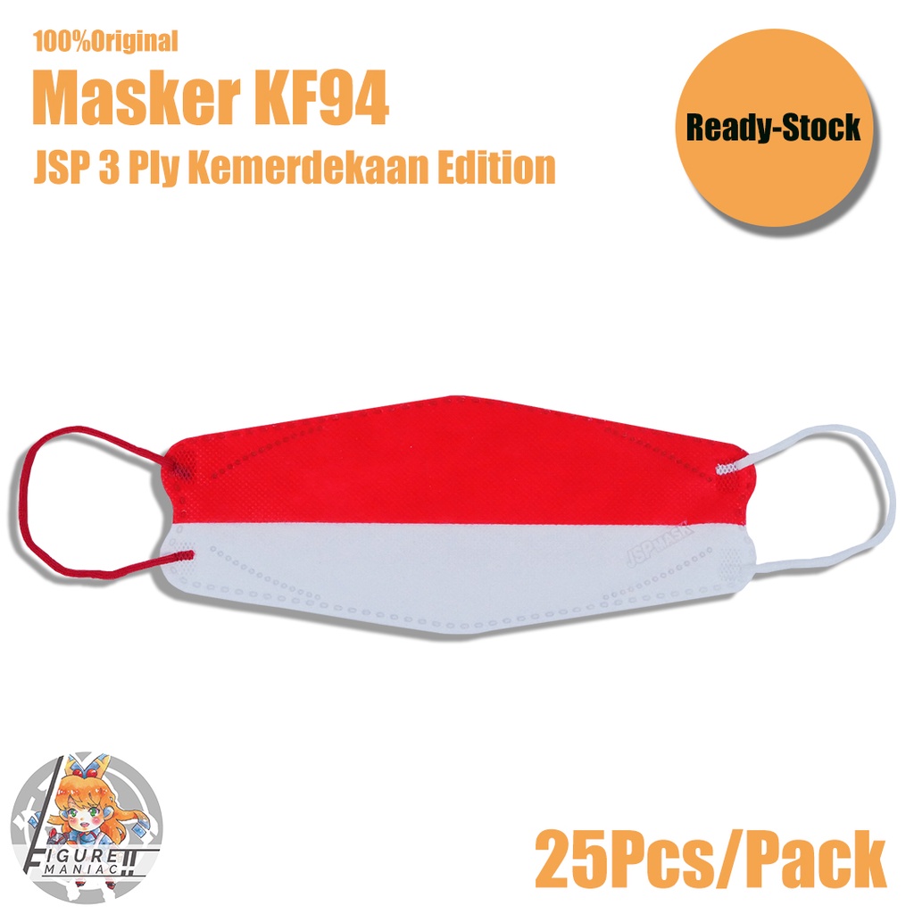 Masker KF94 JSP Kemerdekaan Edition Merah Putih 3 Ply isi 25 Pcs