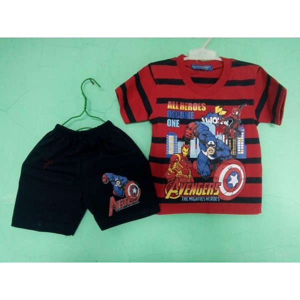 Setelan Kaos Oblong Anak 2 - 3 - 4 Tahun - Merk Domino