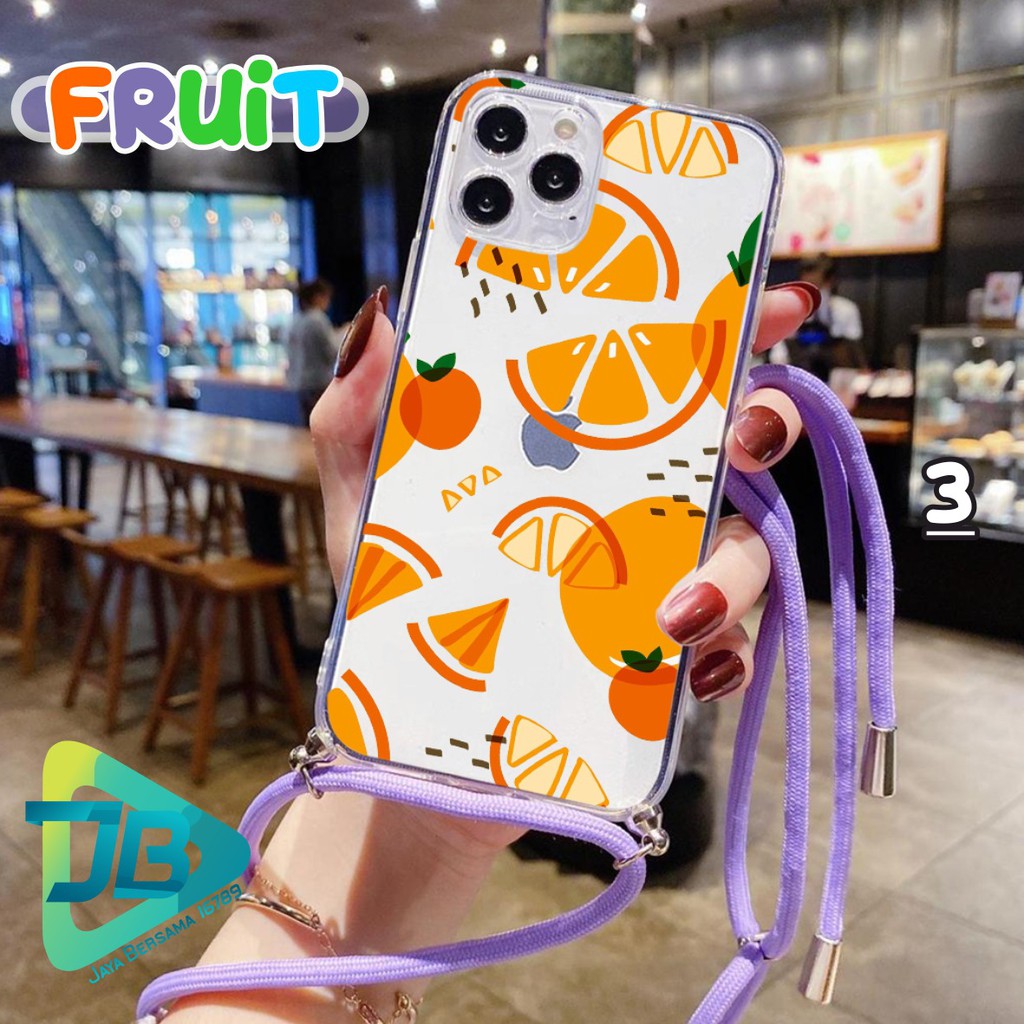 Softcase Slingcase Lanyard Bening FRUIT Oppo A1k A3s A5s A7 A12 A11k F9 A15 A52 A72 A92 JB4631