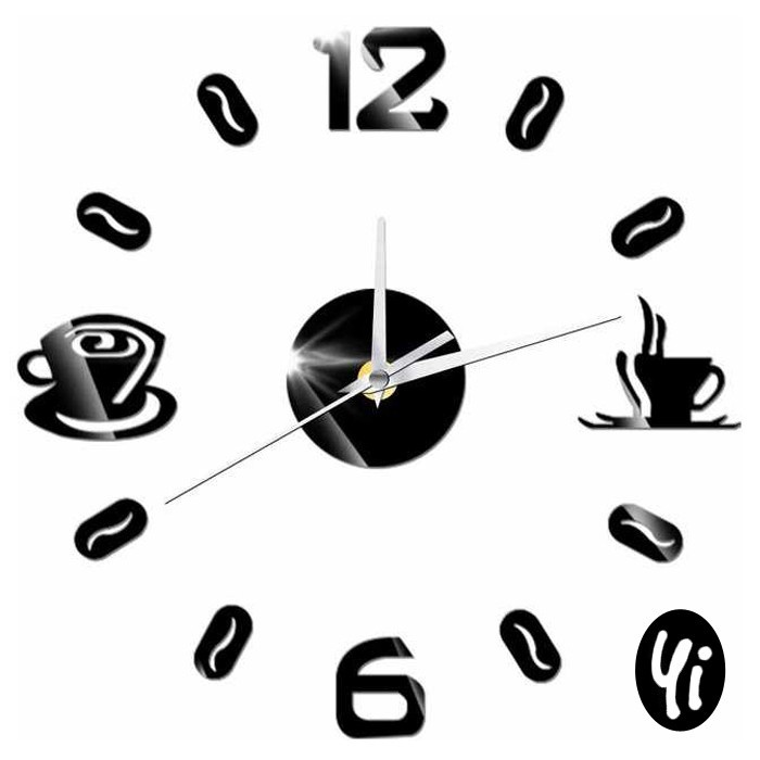 Jam Dinding DIY Giant Wall Clock Quartz Besar 30cm 70cm 120cm Tempel 3D Model Kopi Kafe Cafe Unik Kece Pajangan Hiasan Resto Dekorasi Dapur Ruang Makan Rumah Aesthetic Dekor Wolf-Model 2