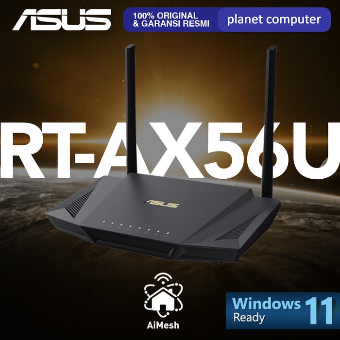 ASUS RT-AX56U AX1800 Dual Band WiFi 6 Wireless Router with AiMesh Ori