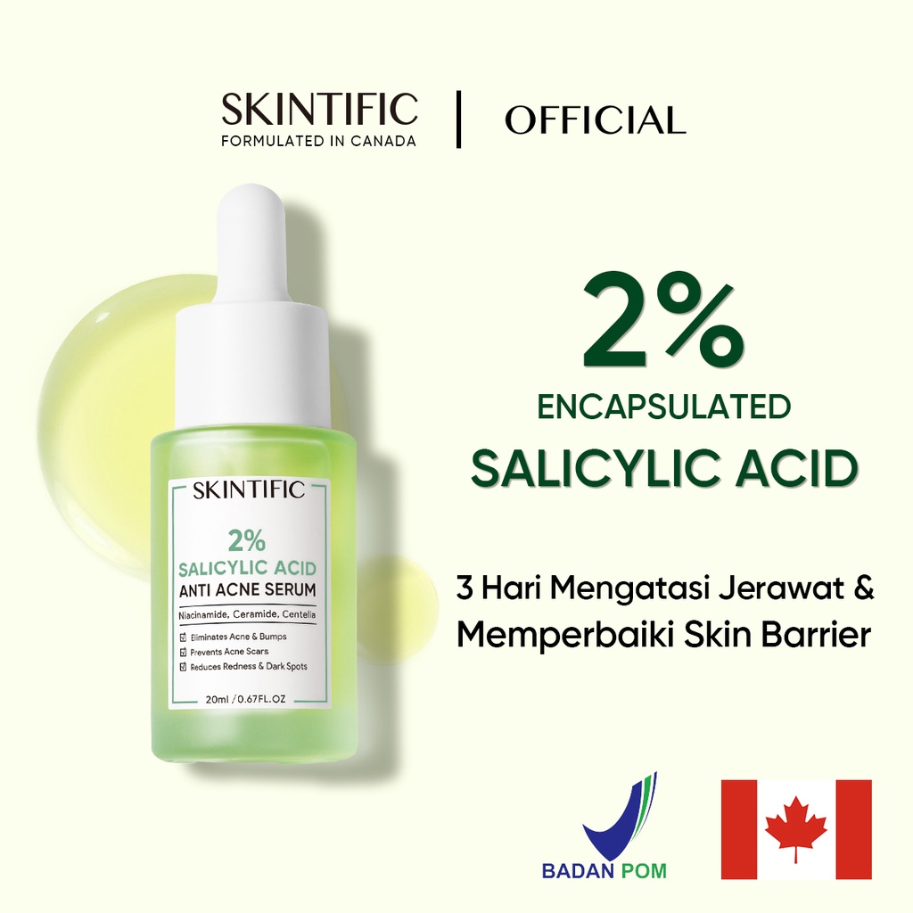 SKINTIFIC Acne Serum 2% Salicylic Acid Anti Acne Serum BPOM Original Obat Jerawat