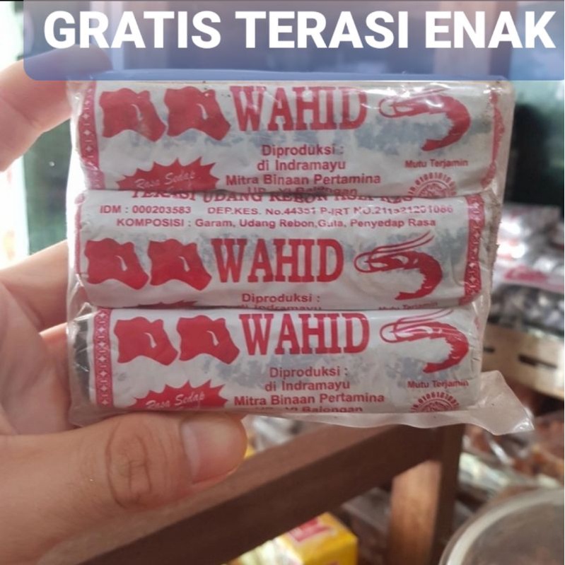 

TERASI UDANG WAHID 230gram SUPER GRAM GRATIS terasi khas Cirebon