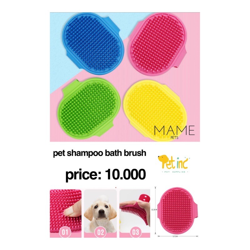 Pet shampoo bath brush