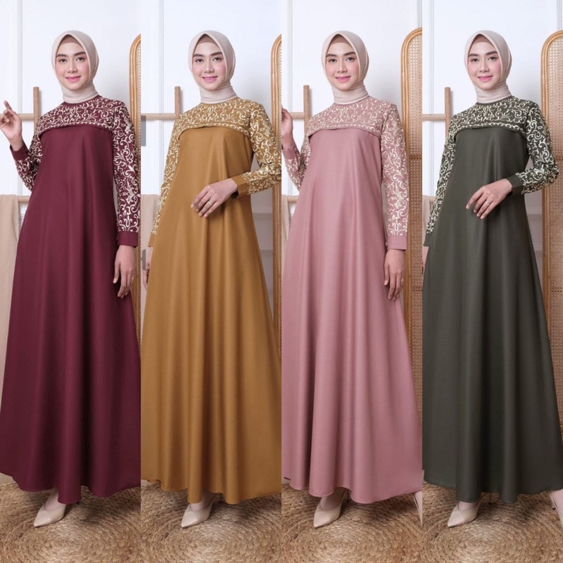 GAMIS HAJRAH SAFIR DRESS PESTA BORDIR PAYET
