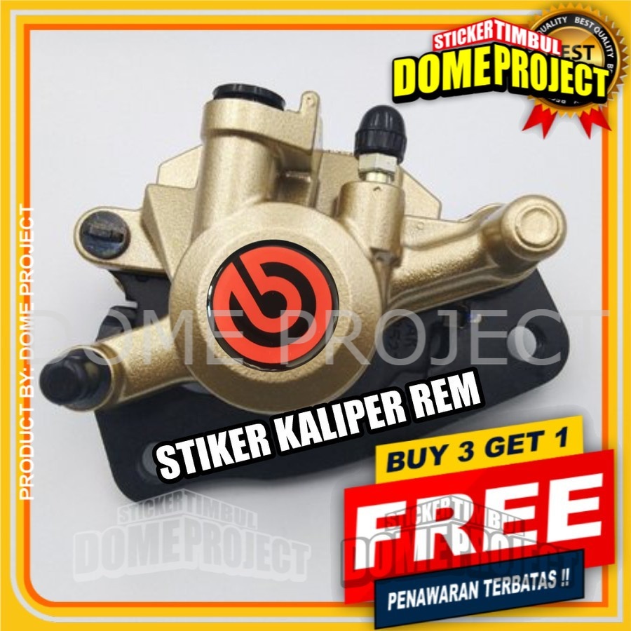 STIKER MOTOR KALIPER TIMBUL BREM-BO UKURAN KALIPER REM MOTOR STIKER RESIN 3D TIMBUL BULAT DIAMETER 3CM