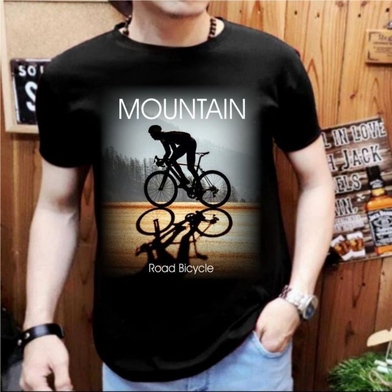 NEL-FASHION LENGAN PENDEK KAOS DISTRO/T-SHIRT LENGAN PENDEK MOUNTAIN SEPEDA ROOD BICYLE FIT TO L-XL