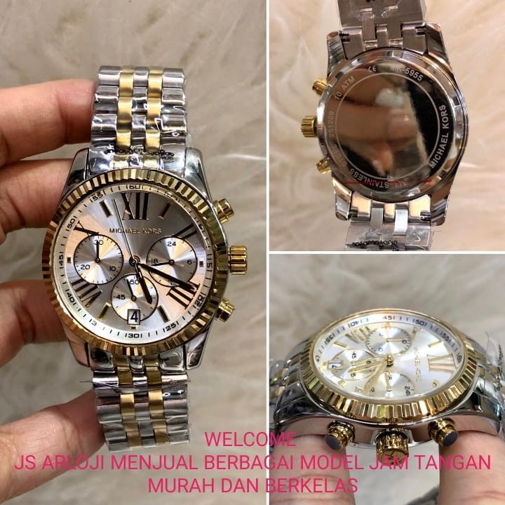 Big Sale JAM TANGAN WANITA MK MICHAEL KORS ROLEX CHRONOGRAPH MIYOTA QUARTZ  Garansi 1th