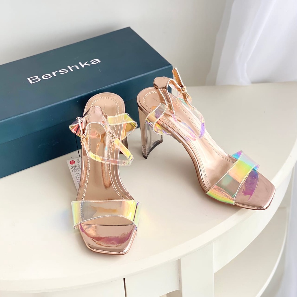 SEPATU WANITA BRS-3461 ROSEGOLD HEELS 9CM