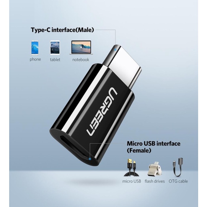 UGREEN Adapter OTG USB-C (M) to Micro USB (F) - US157