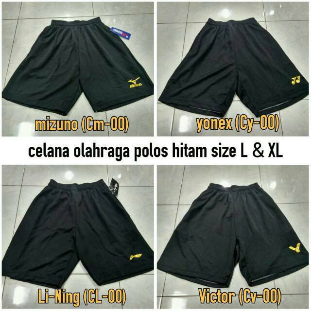 Terbaru  Celana olahraga CP77 celana pendek olahraga badminton futsal voli running polos hitam