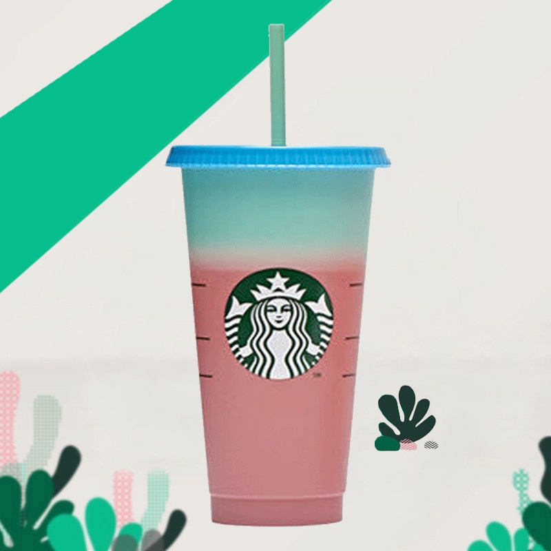 Tumbler Starbucks Color Changing Cups Tosca Berubah Warna Colour Reusable Cup