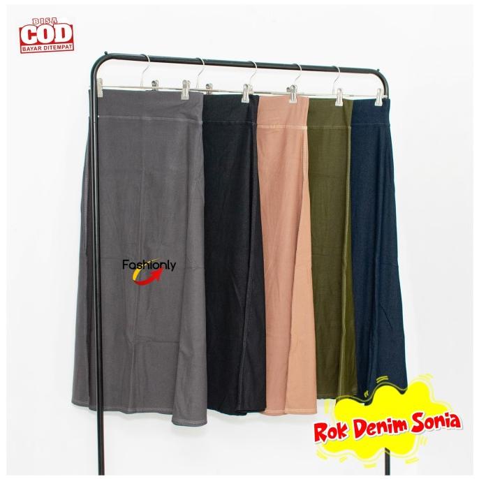 Rok Denim Panjang Sonia Model Payung