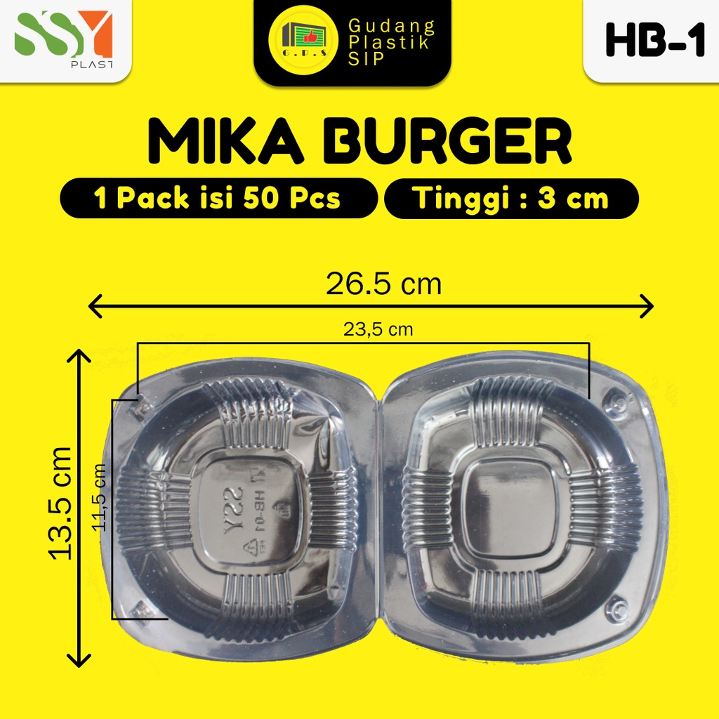 MIKA PLASTIK BENING ROTI BURGER HAMBURGER / MIKA BOLU (ISI 50)