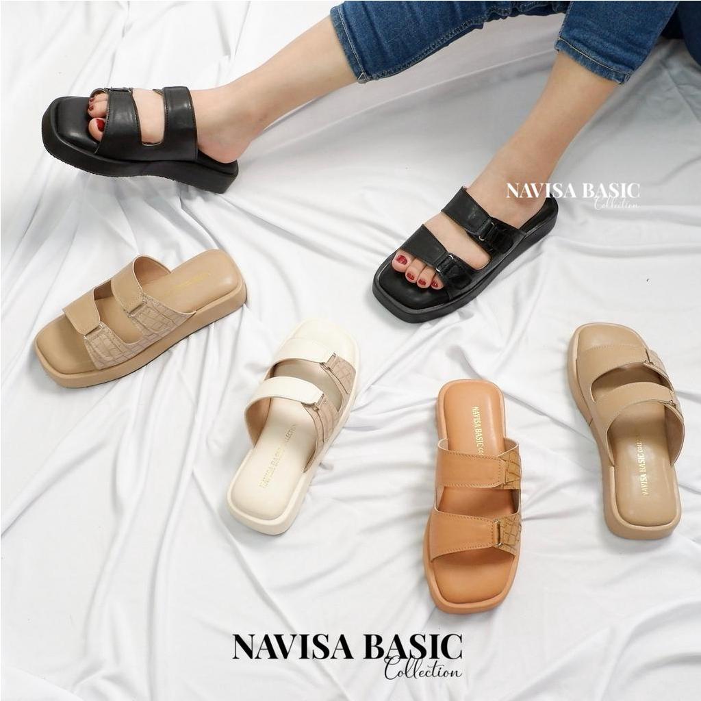 Sandal Wanita Korean Empuk Sandal Puffy Plaform Navisa basic collection