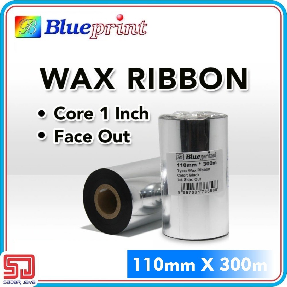 Ribbon Wax Barcode Label 110mm x 300m BLUEPRINT Thermal Transfer Ribbon Barcode