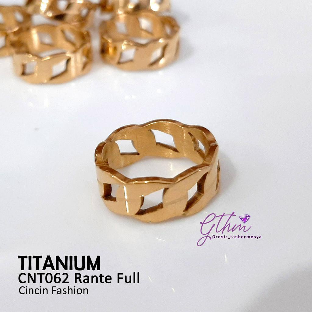 cincin wanita cnt062 model rante titanium stainless steel