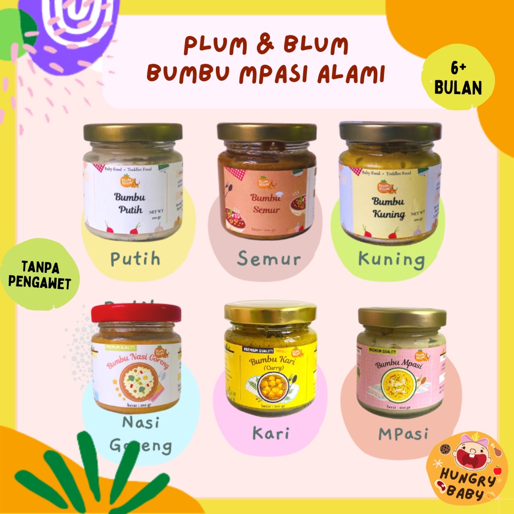 Plum &amp; Blum Bumbu Masak MPASI Alami Serbaguna / No MSG / Kaldu MPASI Praktis 6 bulan+ / Bumbu Ungkep Bayi 100 g