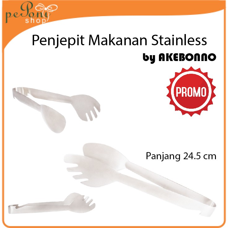Penjepit Makanan Stainless / pencapit / Tong Stainless AKEBONNO