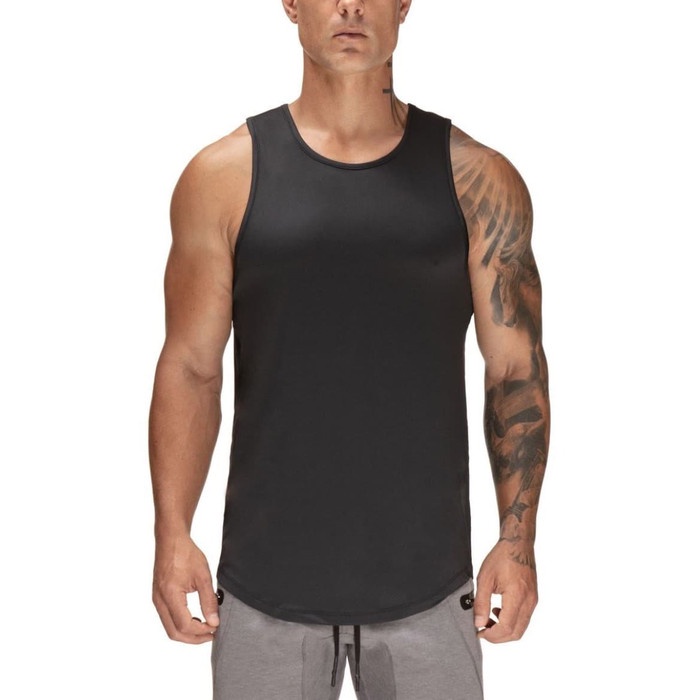 PRIA-TEE-MUSCLE- TANK TOP MUSCLE TOP PRIA, GYM TANK TOP PRIA - PUTIH, M -MUSCLE-TEE-PRIA.