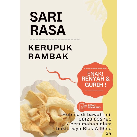 

kerupuk rambak | cemilan murah | sari rasa