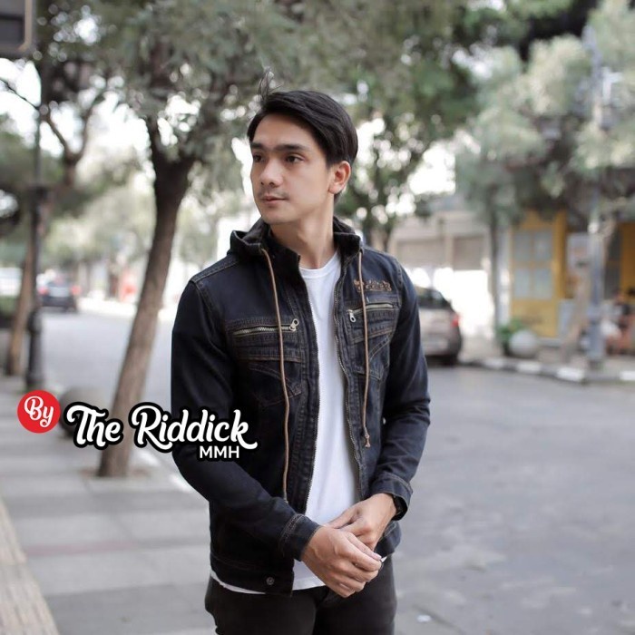 Jaket Jeans Topi Pria / Jaket Jeans / Jaket Jeans Levis / JN009 - Black, M